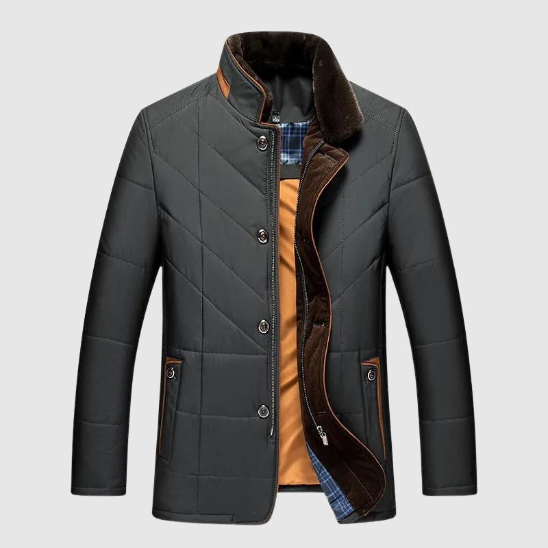 Men's Felix Grant Timeless Comfort Jacket – Plush Collar & Zip-Button Outerwear