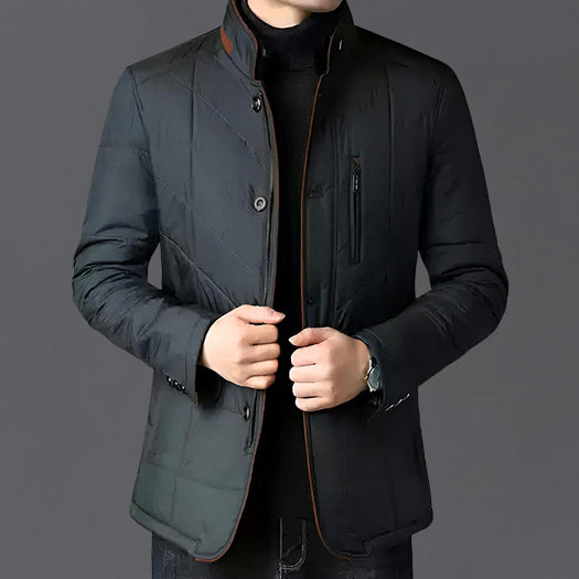 Men's Felix Grant Timeless Comfort Jacket – Plush Collar & Zip-Button Outerwear