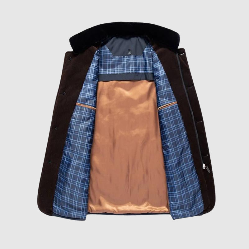 Men's Felix Grant Timeless Comfort Jacket – Plush Collar & Zip-Button Outerwear